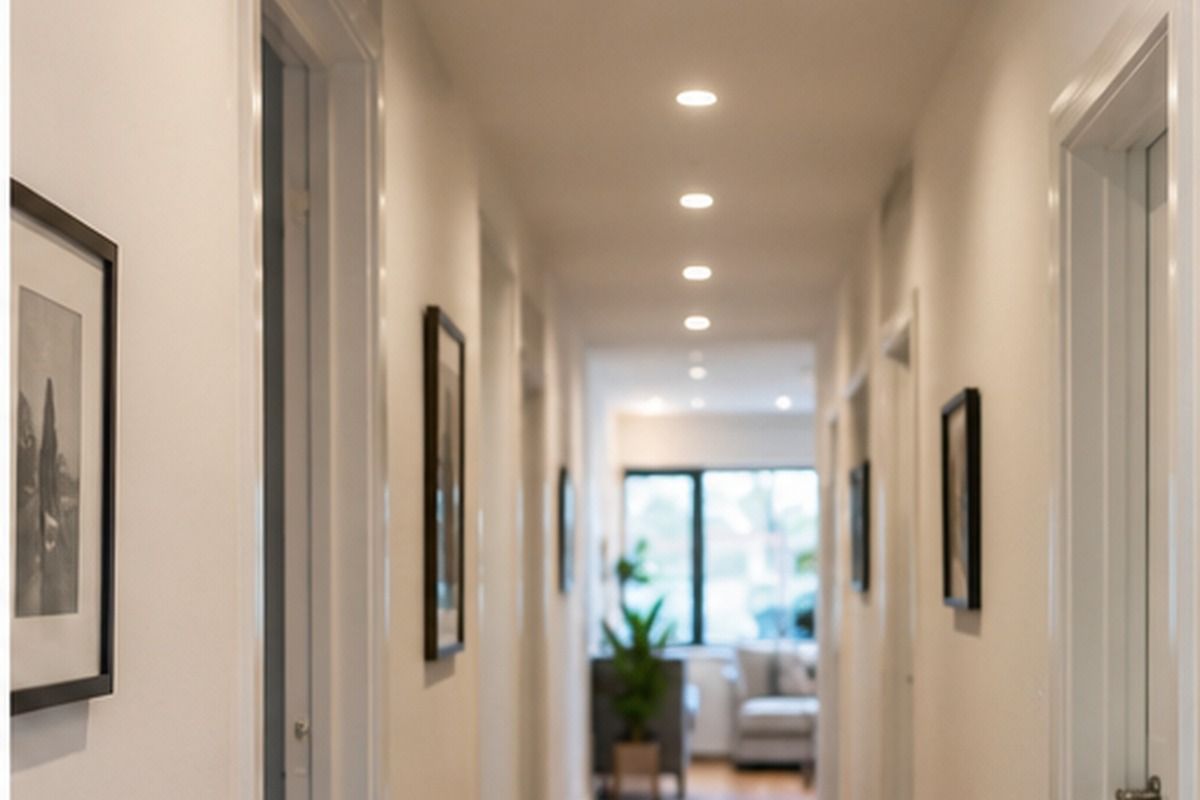 Hallway with new LED downlights